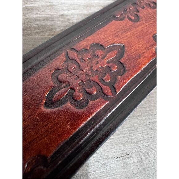 Cicada‎ Engraved Genuine Steerhide Tooled Leather Brown Belt. Made in USA… - Picture 5 of 12